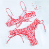 Bikinis Micro Adjustable Swimwear Women Summer Bikini Set Modern Colorful Print Beach Wear Women's Comfortable Swimsuit Knotted String Triangle Bikini Tie Side High Cut Bikini Set by Stevvex