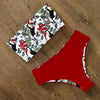 Bikini Swimwear Swimsuit Women Floral Print High Waist Bikini Set Back Cross Bathing Suit Female Beach Wear Women's Bikini Swimsuits Strapless Two Pieces Bathing Suits by Stevvex