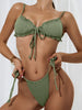3PCS Ladies Split Swimwear Sets Women Swimsuit Women's Bikini Swimsuits Bikini Set With Wrap Skirt Underwire Swimwear Bathing Suit Chiffon Cover Up Bikini Ruffles Lace-up Mesh Cover Ups Bikinis Set by Stevvex