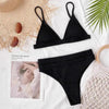 Female Swimsuit High Waist Bikini Women High Waist Swimsuits Triangle Bathing Suit V Neck Two Piece Bikini Sets Women Swimwear Two-pieces Bikini Set Ribbed Bather Bathing Suit Swim by Stevvex