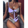Women High Waist Bikini Swimsuit Swimwear Female Women Metal Ring Cross Bandage Bikini Set Swimsuit Two Piece Cutout Tie Back Bathing Suit Thong Bikini Set Bathing Suit Bather by Stevvex