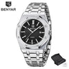Fashion Stainless Steel Mens Quartz Analog Watch Luminous Waterproof Mens Sports Minimalist Wrist Watch by Stevvex