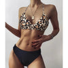 Women Leopard Print Swimsuit Women's Bikini One Shoulder Top High Waist Bottom Two Piece Swimsuits Women Push Up Bikini Set One Shoulder Beachwear Summer Leopard Bathing Suit High Waist Swimwear For Women by Stevvex