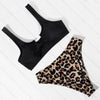 Women Leopard Print Swimsuit Women's Bikini One Shoulder Top High Waist Bottom Two Piece Swimsuits Women Push Up Bikini Set One Shoulder Beachwear Summer Leopard Bathing Suit High Waist Swimwear For Women by Stevvex