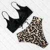 Women Leopard Print Swimsuit Women's Bikini One Shoulder Top High Waist Bottom Two Piece Swimsuits Women Push Up Bikini Set One Shoulder Beachwear Summer Leopard Bathing Suit High Waist Swimwear For Women by Stevvex