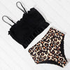 Women Leopard Print Swimsuit Women's Bikini One Shoulder Top High Waist Bottom Two Piece Swimsuits Women Push Up Bikini Set One Shoulder Beachwear Summer Leopard Bathing Suit High Waist Swimwear For Women by Stevvex