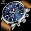 Stylish Wrist Watch For Men Genuine Leather Strap Watch Perfect Quartz Movement And Scratch Resistant Analog Chronograph Business Watches by Stevvex