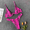 Underwired Bikini Female Swimsuit Women Swimwear Two-Piece V Shape Wire Bikini Set Bather Bathing Suit Women Micro Bikini Set Shiny Metallic 2 Piece Swimsuit Push Up Underwire Swimwear Bathing Suit by Stevvex