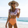 High Waist Bikini Ruffle Swimwear Women Print Swimsuit Push Up Bikinis Plus Size Bathing Suits Floral Beach Wear Bikini Swimsuits for Teen Girls by Stevvex