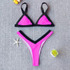 Bikini Solid Swimsuit Women Swimwear Push Up Bikini Set Patchwork Summer Beach Bathing Suit Swim Wear Halter Bikini Swimsuit Beach Swimming Traveling High Leg Bikini by Stevvex