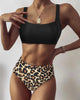 Women Leopard Print Swimsuit Women's Bikini One Shoulder Top High Waist Bottom Two Piece Swimsuits Women Push Up Bikini Set One Shoulder Beachwear Summer Leopard Bathing Suit High Waist Swimwear For Women by Stevvex