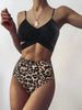 Women Leopard Print Swimsuit Women's Bikini One Shoulder Top High Waist Bottom Two Piece Swimsuits Women Push Up Bikini Set One Shoulder Beachwear Summer Leopard Bathing Suit High Waist Swimwear For Women by Stevvex