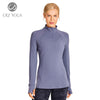 Women's Running Athletic Workout Yoga Shirts Long Sleeves Quarter-Zip