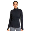 Women's Running Athletic Workout Yoga Shirts Long Sleeves Quarter-Zip
