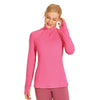 Women's Running Athletic Workout Yoga Shirts Long Sleeves Quarter-Zip