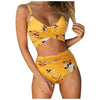 Modern Floral Bikini 2 Pieces Flower Print Bikini Set Women Crisscross High Waist String 2 Piece Bathing Suits High Waist Women's Swimsuit Shorts Solid Bikini Floral Summer Bikini Set by Stevvex