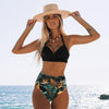 High Waist Bikinis New Halter Swimwear Women Swimsuit Female Bikini Set Print Bathing Suit Summer Two Piece Bikini Swimsuit for Women High Waist Halter Wrap Bathing Suits with Bikini Bottom by Stevvex