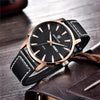 New Black Casual Fashion Simple Men's Watch Analog Quartz Waterproof Luxury Leather Strap Men Elegant Watch by Stevvex