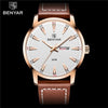 New Black Casual Fashion Simple Men's Watch Analog Quartz Waterproof Luxury Leather Strap Men Elegant Watch by Stevvex