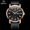 New Black Casual Fashion Simple Men's Watch Analog Quartz Waterproof Luxury Leather Strap Men Elegant Watch by Stevvex