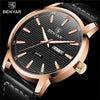 New Black Casual Fashion Simple Men's Watch Analog Quartz Waterproof Luxury Leather Strap Men Elegant Watch by Stevvex