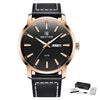 New Black Casual Fashion Simple Men's Watch Analog Quartz Waterproof Luxury Leather Strap Men Elegant Watch by Stevvex