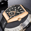 New Quartz Business Mens Luxury Watch Classic Retro Rectangle Analog Waterproof Fashion Leather Strap Wrist Watch by Stevvex