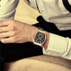 New Quartz Business Mens Luxury Watch Classic Retro Rectangle Analog Waterproof Fashion Leather Strap Wrist Watch by Stevvex