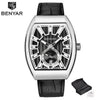 New Quartz Business Mens Luxury Watch Classic Retro Rectangle Analog Waterproof Fashion Leather Strap Wrist Watch by Stevvex