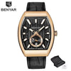 New Quartz Business Mens Luxury Watch Classic Retro Rectangle Analog Waterproof Fashion Leather Strap Wrist Watch by Stevvex