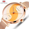 Ultra Thin Rose Gold Women Watches Fashion Analog Quartz Waterproof Wristwatches Elegant Round Design For Women by Stevvex