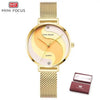 Ultra Thin Rose Gold Women Watches Fashion Analog Quartz Waterproof Wristwatches Elegant Round Design For Women by Stevvex