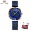 Ultra Thin Rose Gold Women Watches Fashion Analog Quartz Waterproof Wristwatches Elegant Round Design For Women by Stevvex