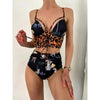 New Bikini Set Women Solid Female Cut Bikinis Swimwear Push Up Swimsuit Bath Suit Women's Bikini Padded Cutout Strappy Halter Swimsuits Two Piece Bathing Suits by Stevvex