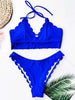 Summer Blue Bikini Women Swimwear Female Swimsuit Women’s Floral Print Lace-up Strapless Padded Comfortable Swimwear Bathing Suit Two-pieces Bikini Set Knotted Bathing Swim Suit by Stevvex