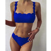 Summer Blue Bikini Women Swimwear Female Swimsuit Women’s Floral Print Lace-up Strapless Padded Comfortable Swimwear Bathing Suit Two-pieces Bikini Set Knotted Bathing Swim Suit by Stevvex