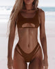 Modern White Bikini Hollow Out Swimsuit Female High Cut Swimwear Solid Fashion Bathing Suit Beach Wear Women's Front Cutout Bikini Sets Two Piece Summer Party Bathing Suits by Stevvex