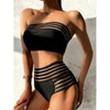 Luxury Women Black Bikini High Waist Swimwear Female 2 Pieces Set Swimsuit Bathing Suit Women Beach Women's High Waisted Bandage Bikini Set Two Piece Push Up Swimsuits by Stevvex