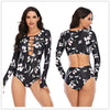 Surfing Swimsuit For Women Bikini Long Sleeve Swimwear Tiger Print Push Up Summer Bath Suit Two Piece Surfing Rash Guard Bikini Long Sleeve Swimsuit Set by Stevvex