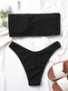 Bikinis Swimsuit Women Push Up Bikini Set Female Swimwear Women's Strapless Solid Color 2 Pieces Bathing Suit Swimsuit Swimsuits Off Shoulder High Waist Bathing Suit High Cut Swimwear For Summer by Stevvex