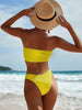 Bikinis Swimsuit Women Push Up Bikini Set Female Swimwear Women's Strapless Solid Color 2 Pieces Bathing Suit Swimsuit Swimsuits Off Shoulder High Waist Bathing Suit High Cut Swimwear For Summer by Stevvex