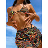 High Waist Mesh Skirt Swimsuit Triangle Micro Bikini Set 3-Piece High Cut Swimwear Women's Bikini Swimsuits With Wrap Skirt, 3 Pieces Strings High Cut Bikini Set Bathing Suits Women Vintage Print Bathing Suit by Stevvex