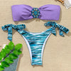 Shiny Rhinestone Strapless Bikini Female Women 2PCS Shiny Diamond Bikini Set Bra Swimsuit Bathing Suit Swimsuit Women Swimwear Two-pieces Luxury Bikini Set Bather Bathing Suit Swimwear by Stevvex