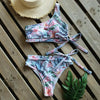 Bikinis Women New One Shoulder Swimwear High Waist Swimsuit Bandage Bathing Suits Beach Wear Female Lace Two Piece Swim Dress with Bikini Bottom Bathing Suits by Stevvex