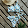 Bikinis Women New One Shoulder Swimwear High Waist Swimsuit Bandage Bathing Suits Beach Wear Female Lace Two Piece Swim Dress with Bikini Bottom Bathing Suits by Stevvex