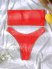 Bikinis Swimsuit Women Push Up Bikini Set Female Swimwear Women's Strapless Solid Color 2 Pieces Bathing Suit Swimsuit Swimsuits Off Shoulder High Waist Bathing Suit High Cut Swimwear For Summer by Stevvex
