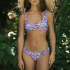 Female Swimsuit Women String Triangle Top Bikini Bottom Printed Push Up Swimsuit Bikini Sets Two Piece Split Button Beachwear Bathing Suit High Waist Bathing Suit High Cut by Stevvex