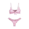 Female Swimsuit Women String Triangle Top Bikini Bottom Printed Push Up Swimsuit Bikini Sets Two Piece Split Button Beachwear Bathing Suit High Waist Bathing Suit High Cut by Stevvex