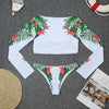 Surfing Swimsuit For Women Bikini Long Sleeve Swimwear Tiger Print Push Up Summer Bath Suit Two Piece Surfing Rash Guard Bikini Long Sleeve Swimsuit Set by Stevvex