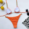 Mini Bikini Tie Dye Swimwear Women Metal Chain Patchwork Bathing suit Triangle Bikinis Women's Swimsuit Women Sparkle Glitter Swimwear Sequin Bikini Shiny String Bra Swimsuit Beach Wear by Stevvex